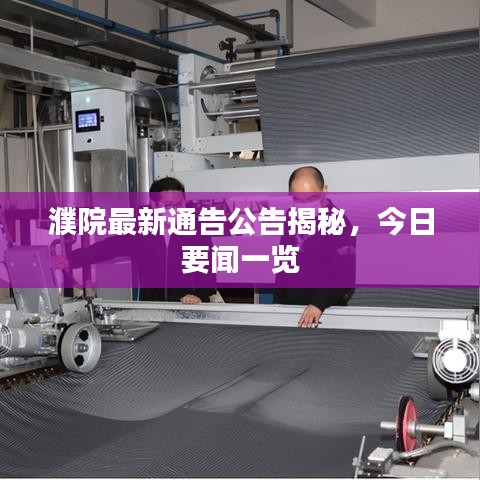 濮院最新通告公告揭秘，今日要聞一覽