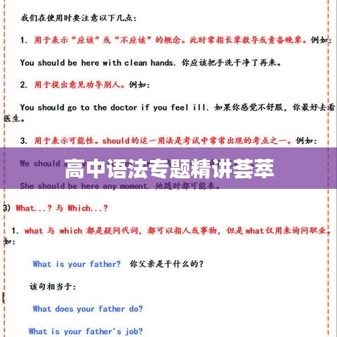 高中語(yǔ)法專題精講薈萃